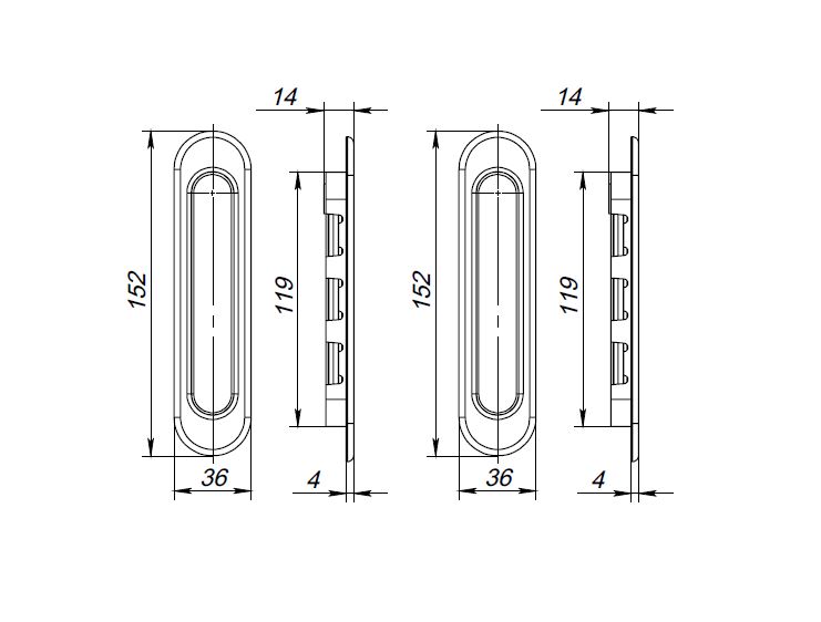 Ручки-купе Vela Kupe-Round M-1036